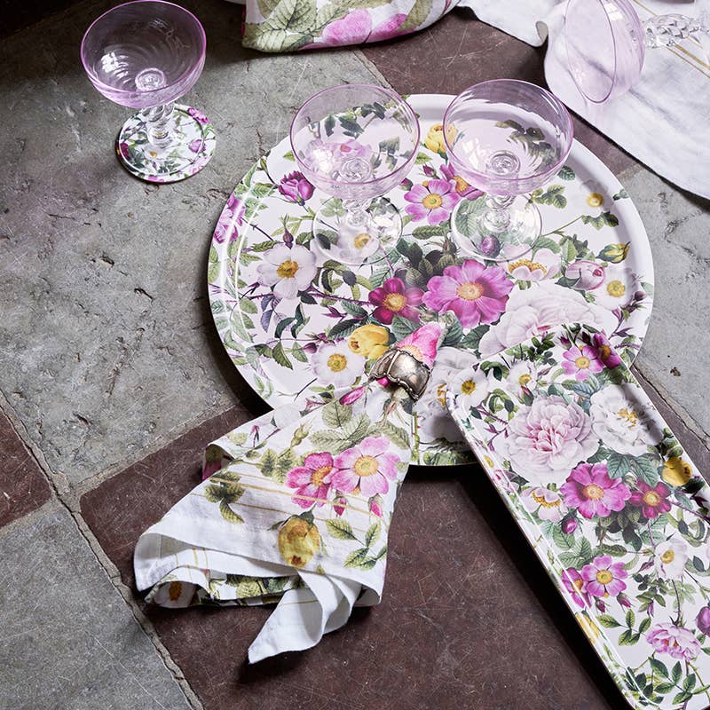Rose Flower Garden rund serveringsbakke Ø38- fremstillet i Europa
