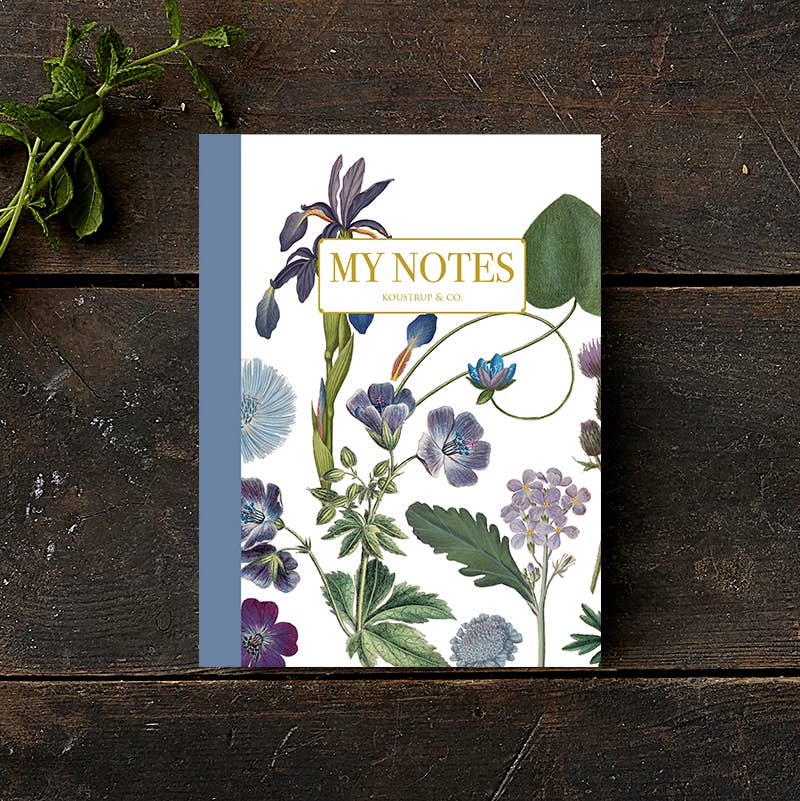 Blå floral - Noteshæfte - Made in Denmark - MoodTiles