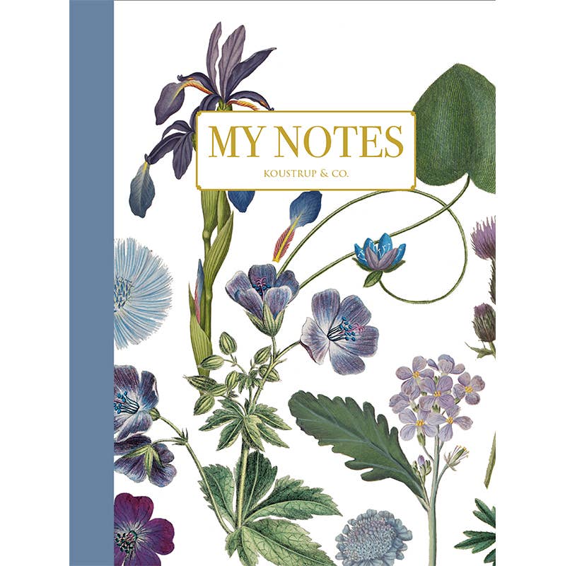 Blå floral - Noteshæfte - Made in Denmark - MoodTiles