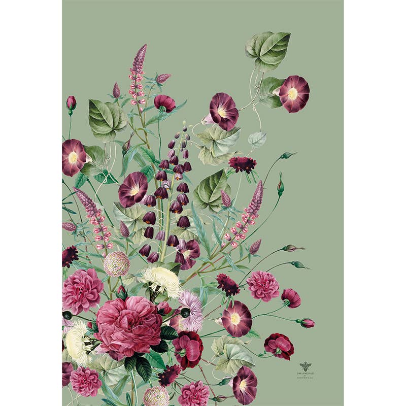 Blossom Garden 100% økologisk bomulds viskestykke - fremstillet i Europa - MoodTiles