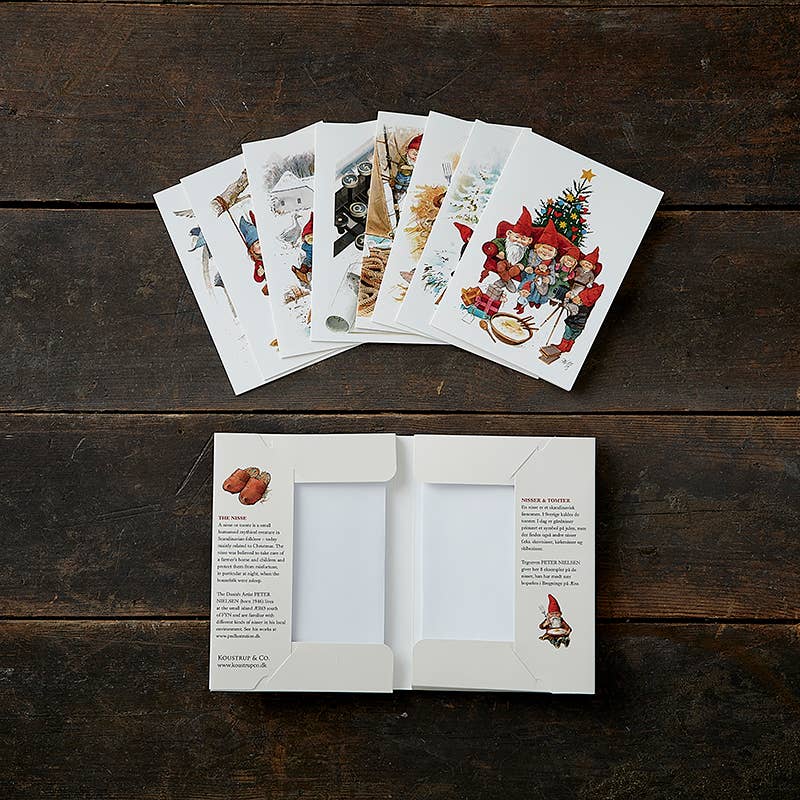 Cardfolder Gnomes 8 forskellige julekort m/konvolutter - MoodTiles