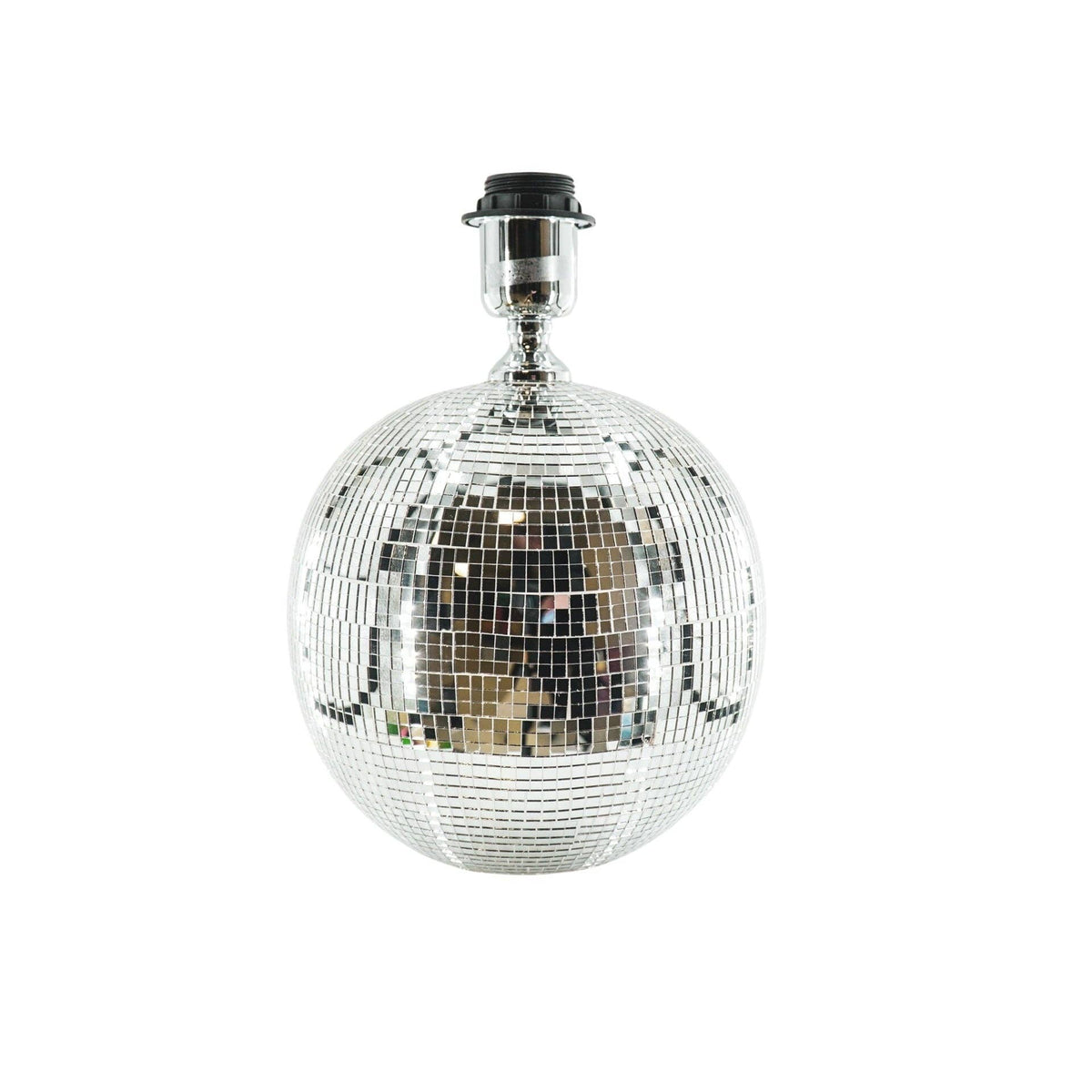 Lampe - Bordlampe Diskokugle - Glas - Sølv - 20x20x20cm - MoodTiles