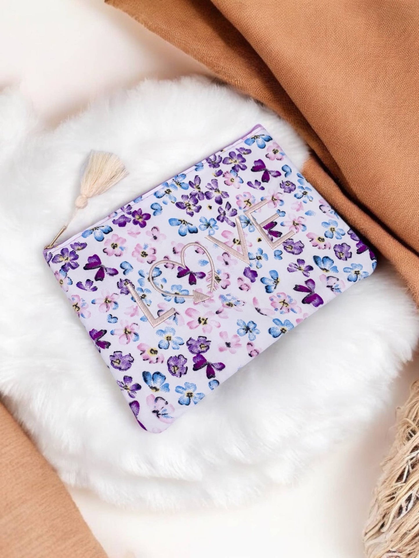 Love flower makeup taske 20x15cm CY08: Grøn - MoodTiles