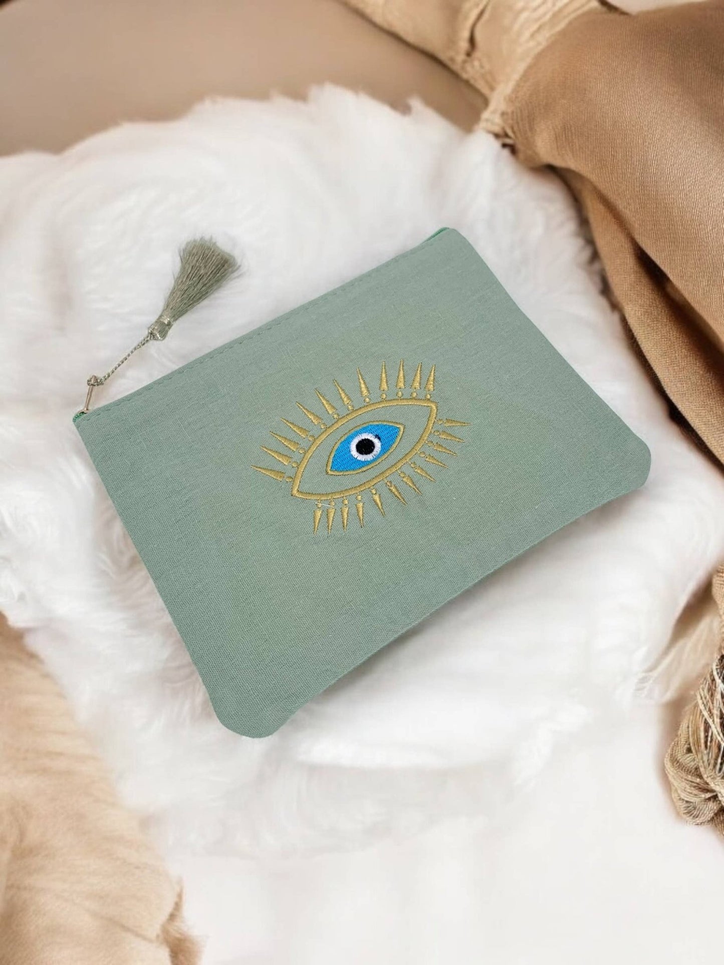 Øjenmakeup taske 20x15cm CY04: Grøn - MoodTiles