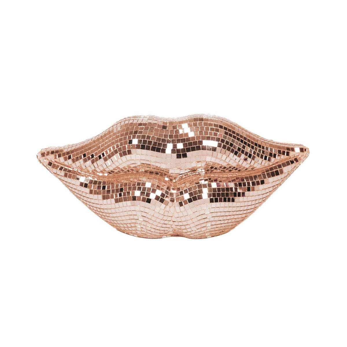 Ornament - Disco Lip - Glas - Rosaguld - 29x10x13,5cm - MoodTiles