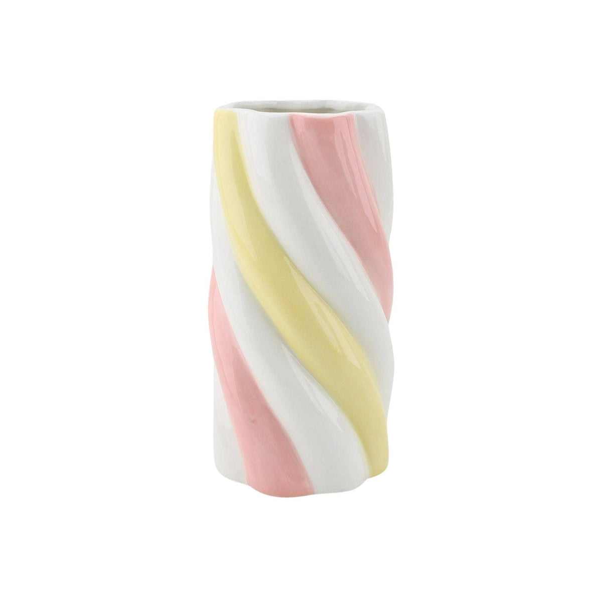 Vase - Skumfidus - Gul/Rosa/Hvid - 10,5x10,5x20cm - MoodTiles